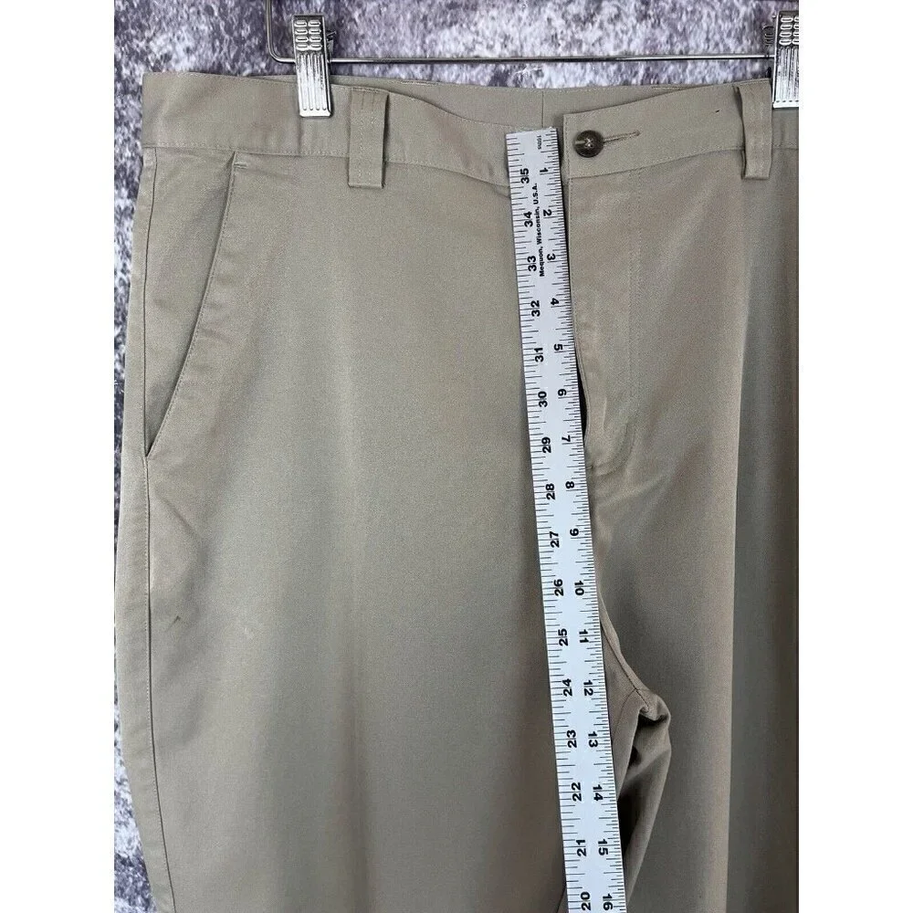 Adidas Pants Mens 34 X 32 Climalite Golf Tan Flat Front‎ Lightweight Preppy Club